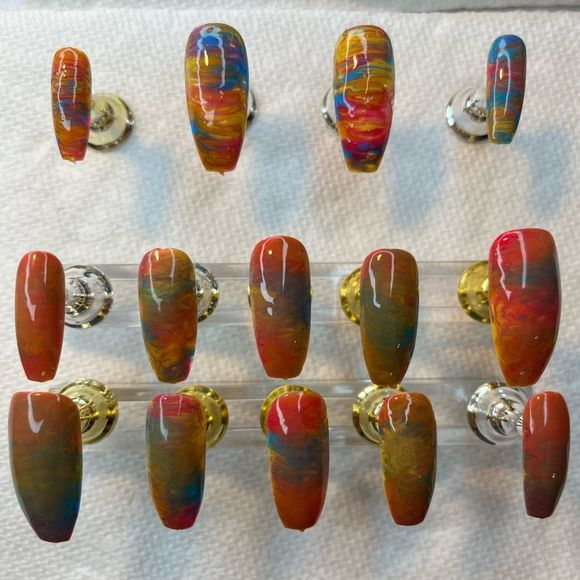 Long press-on nails “Color Craze” - Picture 4 of 6